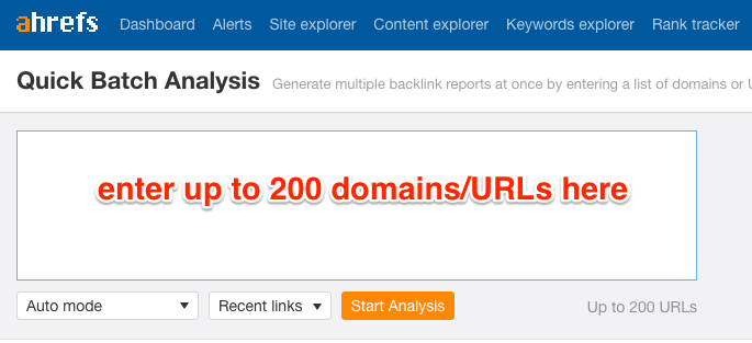 Ahrefs batch analysis tool Ahrefs batch analysis tool