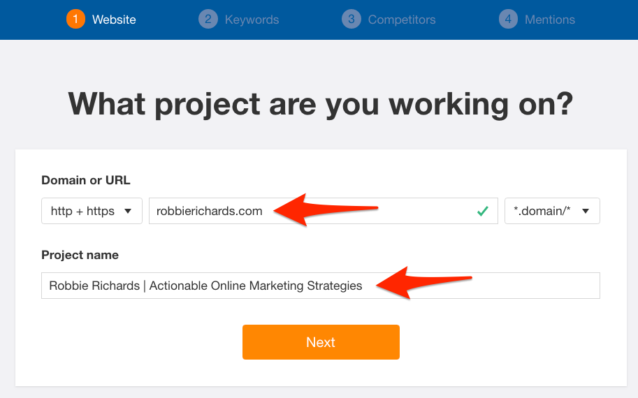 Setting up a project in Ahrefs Setting up a project in Ahrefs