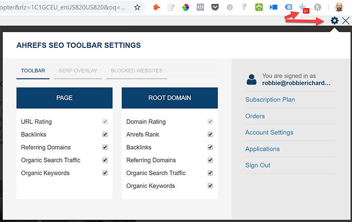Ahrefs SEO Toolbar Ahrefs SEO Toolbar