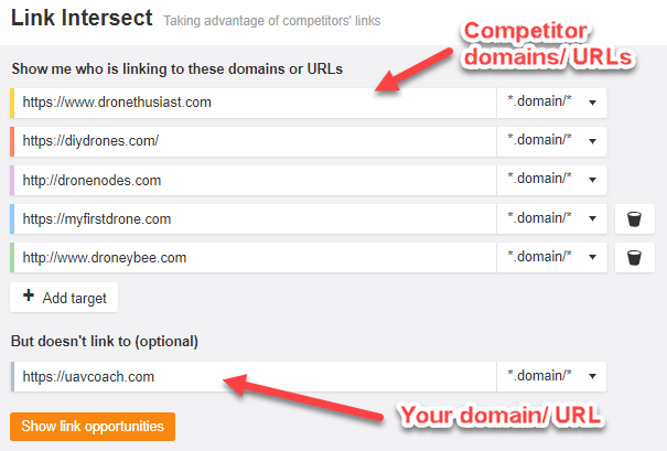 Ahrefs Link Intersect Tool Ahrefs Link Intersect Tool