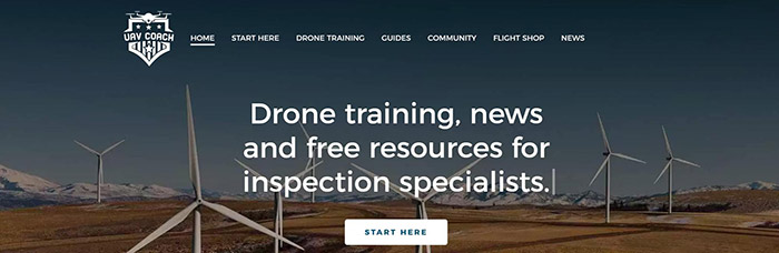 Screenshot of UAV coach website Screenshot of UAV coach website