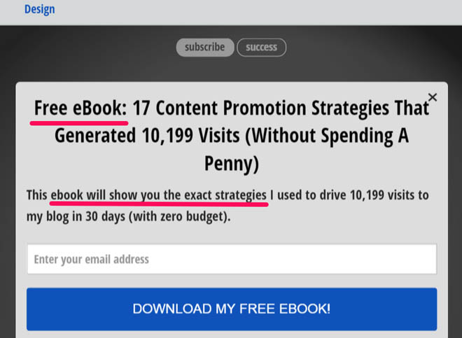 List builder popup design