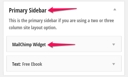 Mailchimp email widget