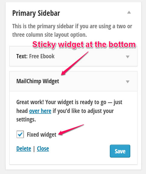 stickywidgetatthebottom