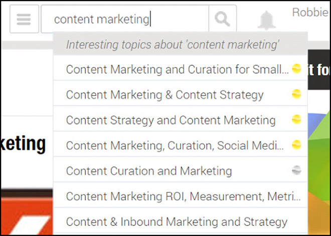 Enter keyword into Scoop.It