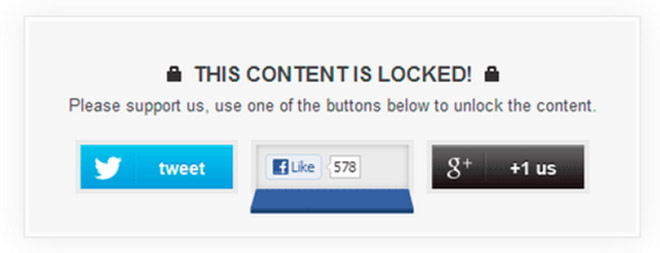 Social Locker in content sharing