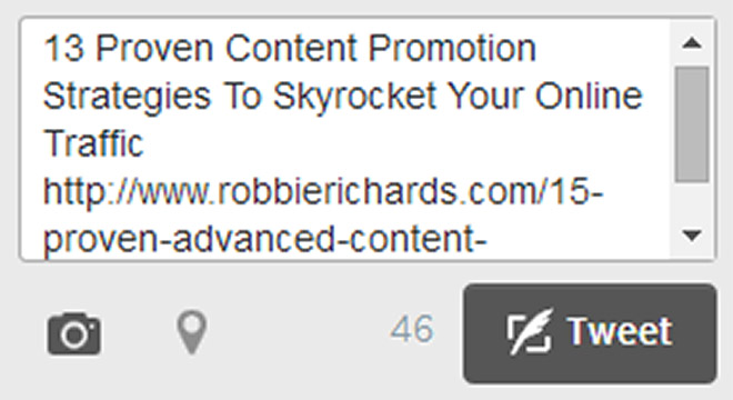 Tweet snippet for blog post promotion