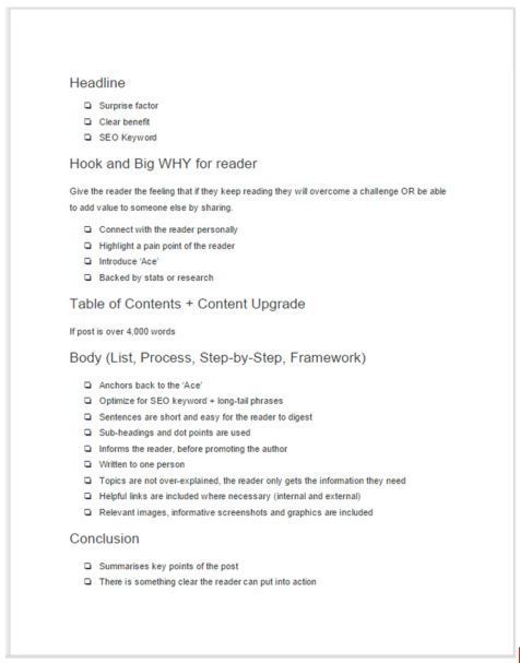 Lead magnet checklist