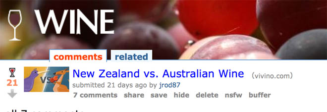 Wine article posted to reddit