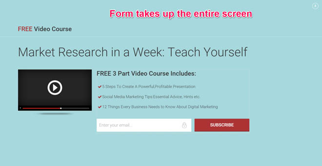 Thrive leads screen filler lightbox