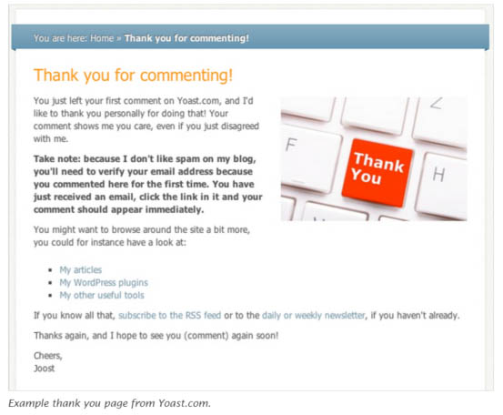 List building with comment redirects