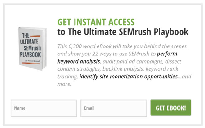SEMrush in-content form