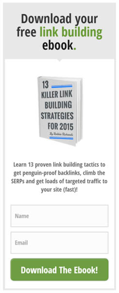 Link building sidebar opt-in