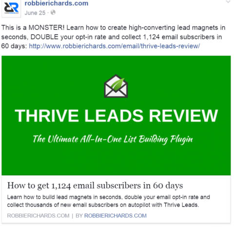 List building with facebook ads