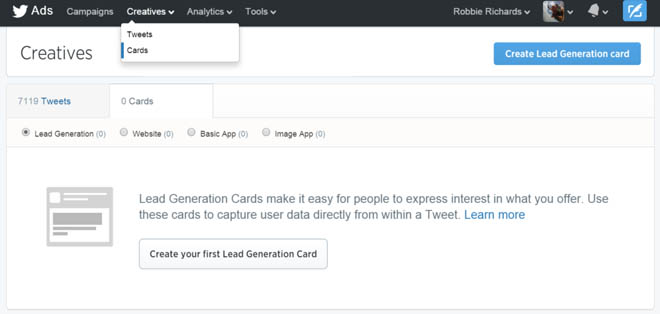 List building with lead generation cards