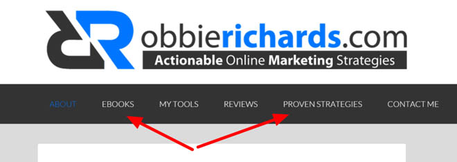 List building with main navigation links