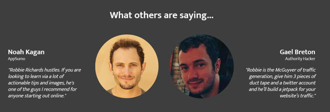 Squeeze page testimonials