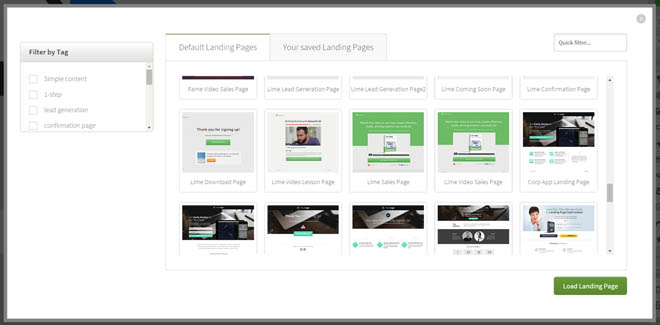 Thrive content builder landing page templates