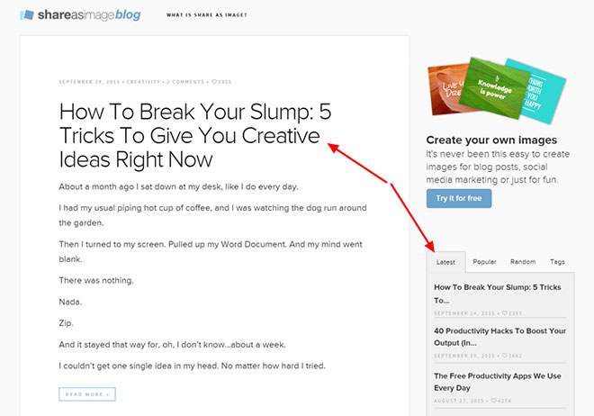 Share As Image blog content