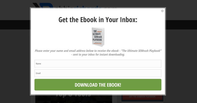 SEMrush popup content upgrade step 2