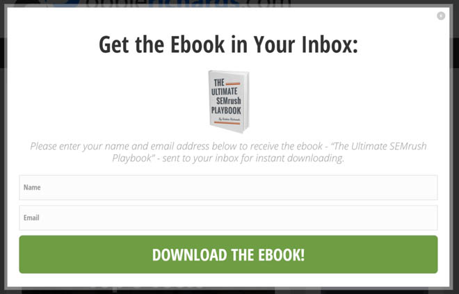 SEMrush popup giveaway