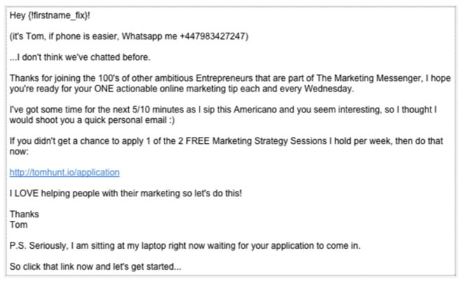 Autoresponder email 1
