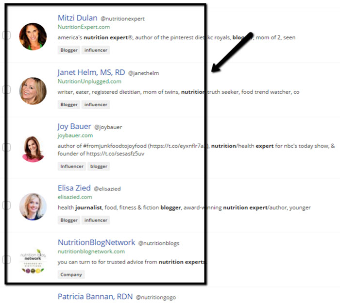 Buzzsumo influencers