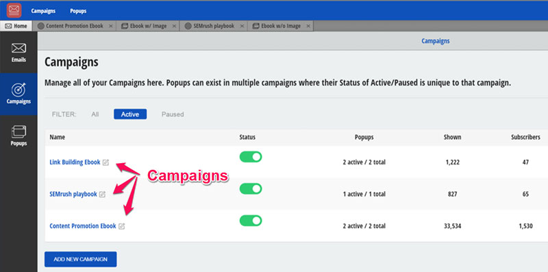 Setting up campaigns with the Sumome List Builder app