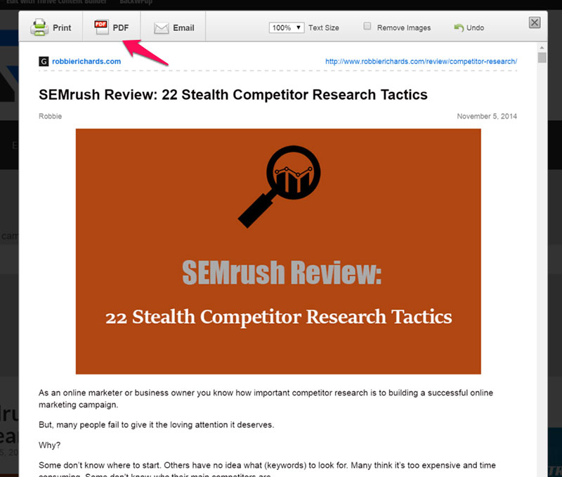 Converting post into a PDF content upgrade