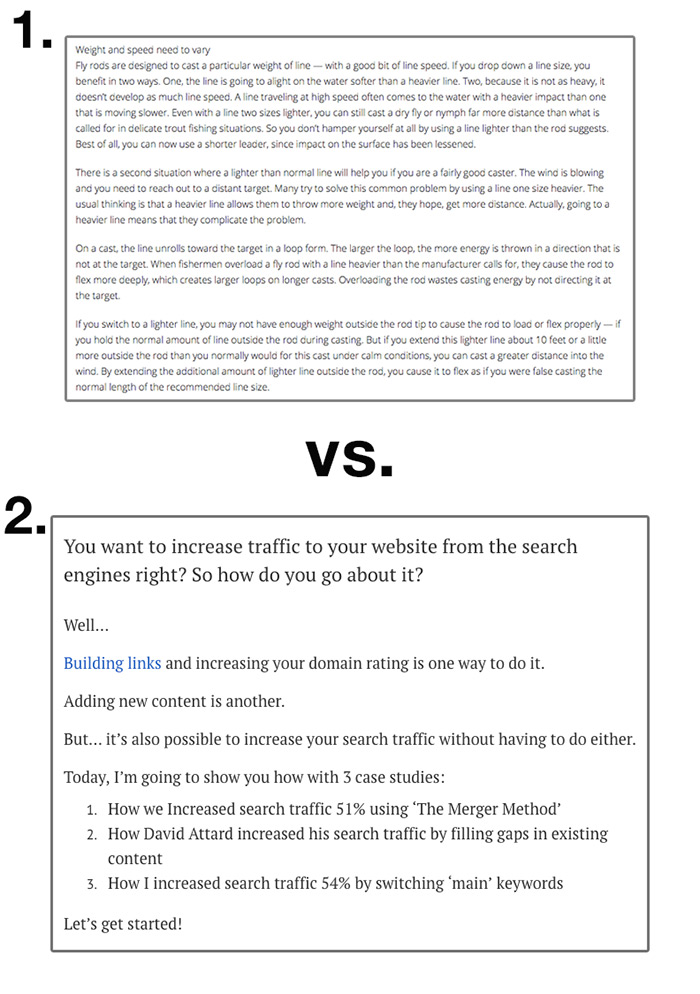 SEO copywriting technique 8: Scannable copy