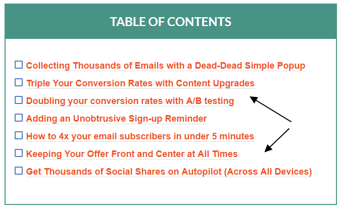 Getting creative with jump link text
