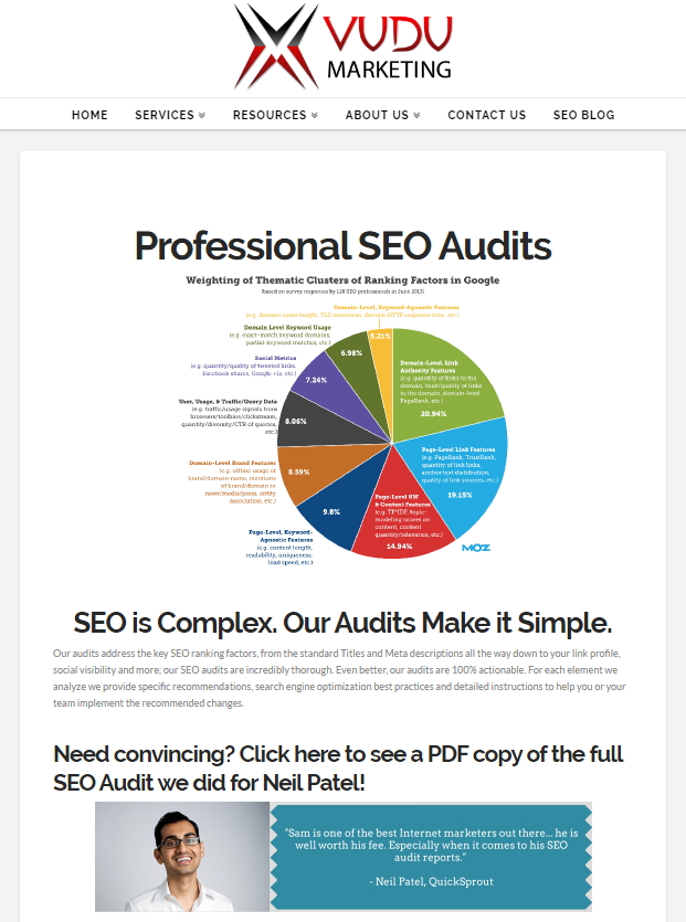 Vudu Marketing website