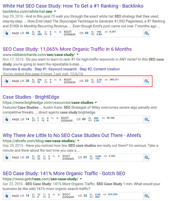 Ahrefs toolbar screenshot