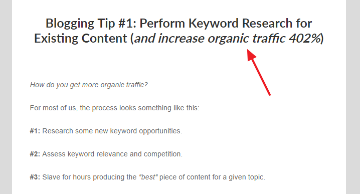 Benefit-driven headline example