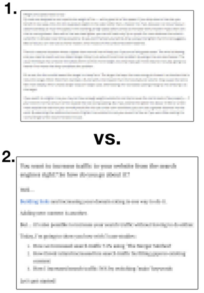 Content formatting example