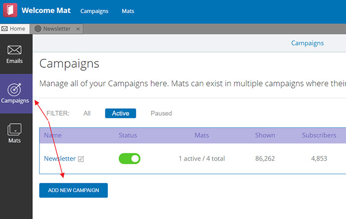 Create a Welcome Mat campaign