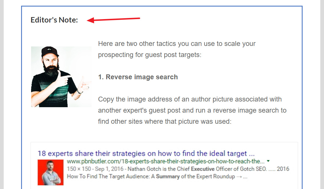 Example of Editor's note