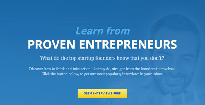 Mixergy Upside Down homepage design