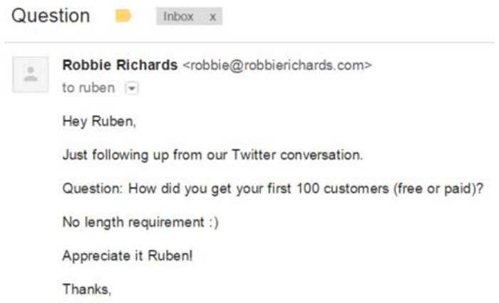 Bidsketch outreach email