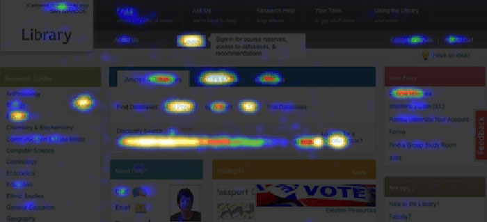 Crazy Egg heat map example