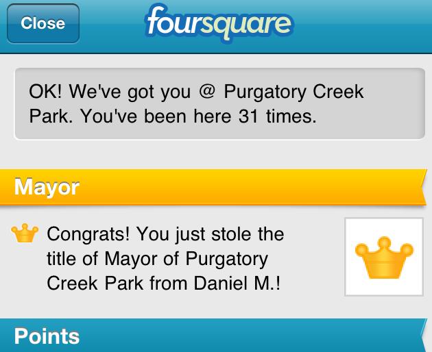 Foursquare mayor