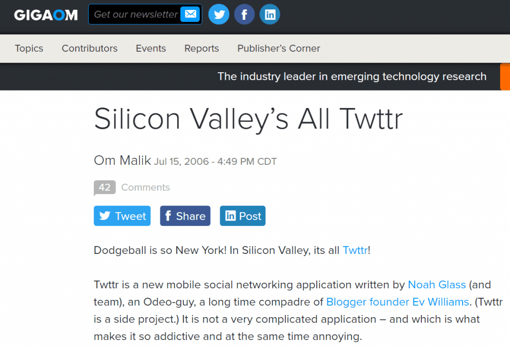 GIGAOM mention