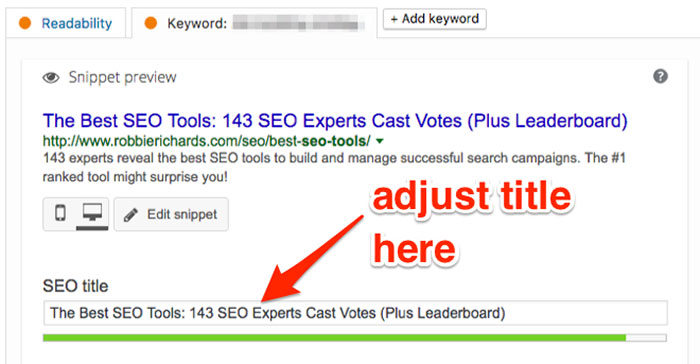 Optimizing Yoast title tag