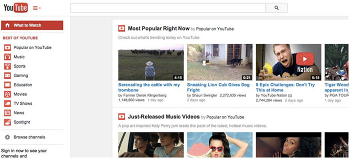 YouTube channel example