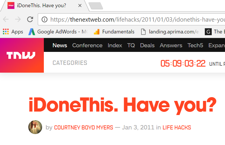 iDoneThis on The Next Web