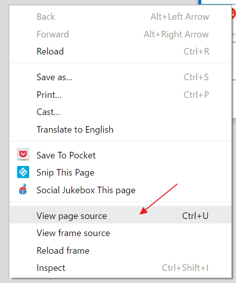 View page source