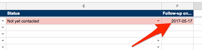 Adding follow up reminder in template