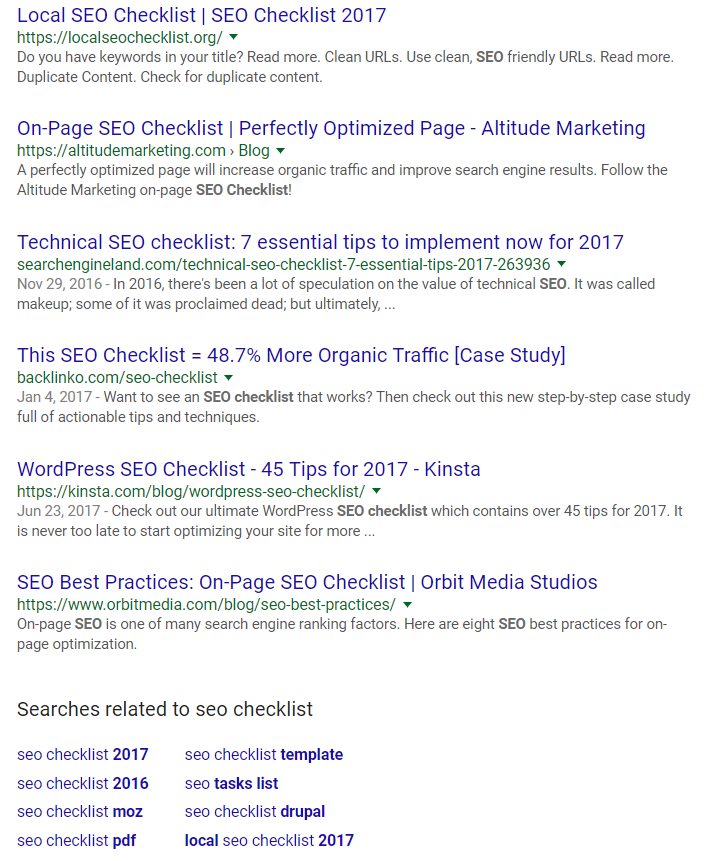 On page SEO semantic variations