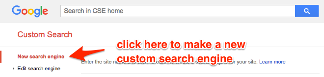Create a Google Custom Search Engine