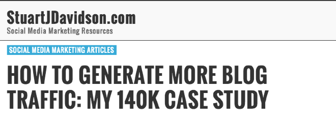 Example of a website owned by a person commenting on the blog